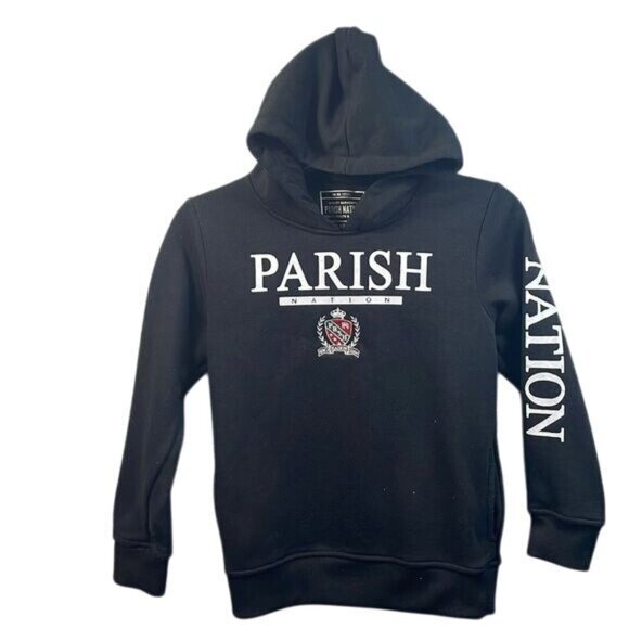 Parish Nation Boys Black Pullover Hoodie Long Sleeve Graphic Logo - Picture 1 of 11
